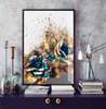 Poster - Flowers scattered by the wind, 45 x 90 см, Framed poster on glass