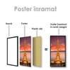 Poster - Eiffe Tower at sunset, 45 x 90 см, Framed poster on glass