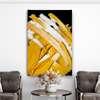 Poster - Shades of yellow on a black background, 60 x 90 см, Framed poster on glass, Abstract