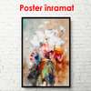 Poster - Abstract floral still life on wall background, 60 x 90 см, Framed poster, Still Life