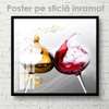 Poster - Wine in glasses, 100 x 100 см, Framed poster on glass, Food and Drinks