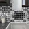 Tile in op art style with black and white diagonal lines, Imitation tiles