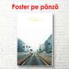 Poster - Drum într-un oraș înnorat, 30 x 60 см, Panza pe cadru