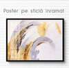 Poster - Golden Lines, 90 x 60 см, Framed poster on glass, Abstract