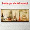 Poster - Ancient sights, 150 x 50 см, Framed poster on glass