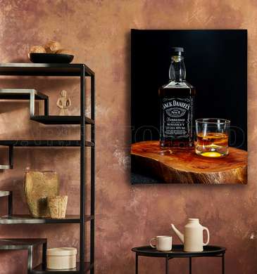 Poster - Jack Daniels Whiskey, 60 x 90 см, Framed poster on glass, Food and Drinks