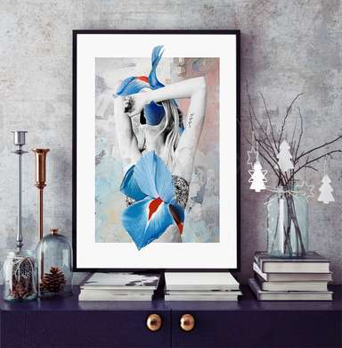 Постер - Девушка фантазия, 60 x 90 см, Постер на Стекле в раме