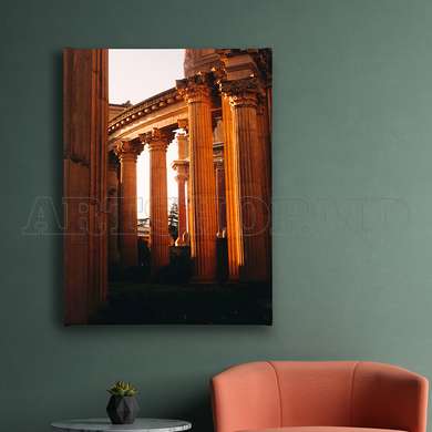 Poster - Colosseum Columns, 30 x 45 см, Canvas on frame, Maps and Cities