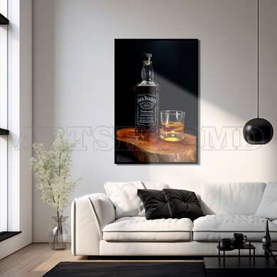 Poster - Jack Daniels Whiskey, 30 x 45 см, Canvas on frame, Food and Drinks