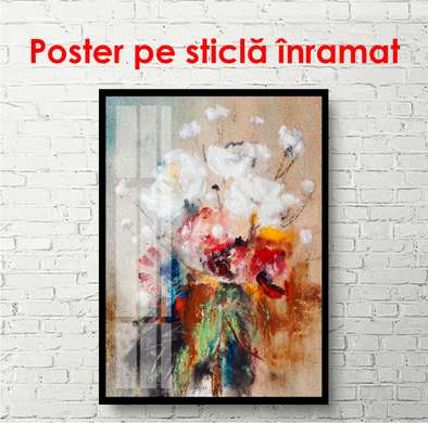 Poster - Pictură cu flori, 60 x 90 см, Poster înrămat, Natură Moartă