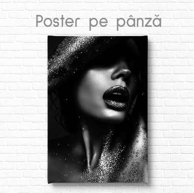 Poster - Figura femeilor în paiete, 30 x 45 см, Panza pe cadru, Glamour