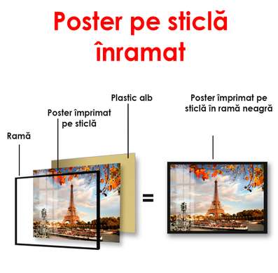 Poster - Turnul Eiffel toamna, 90 x 60 см, Poster înrămat