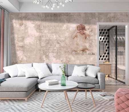 Wall Mural - Angel and vintage painting 1