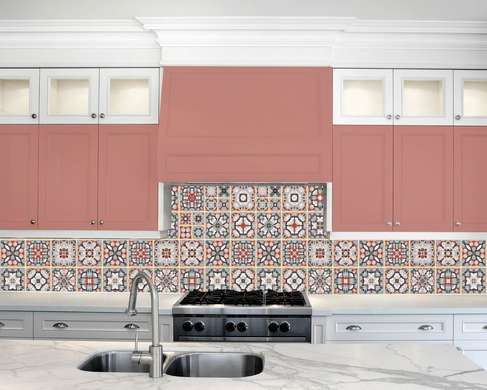 Керамическая плитка в ретро-цветах с узорами в этническом стиле