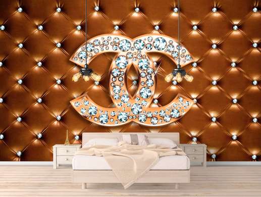 Wall Mural - Chanel sign on brown background