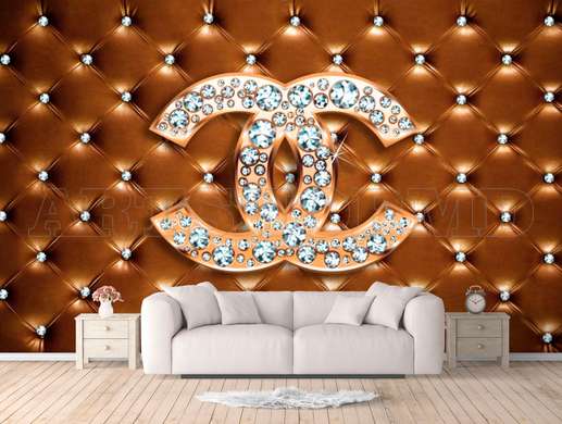 Wall Mural - Chanel sign on brown background