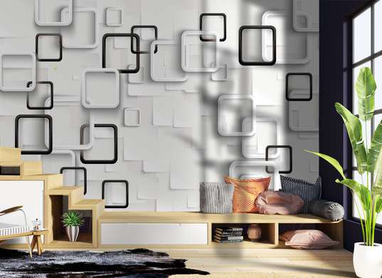 3D Wallpaper - 3D squares on a white background