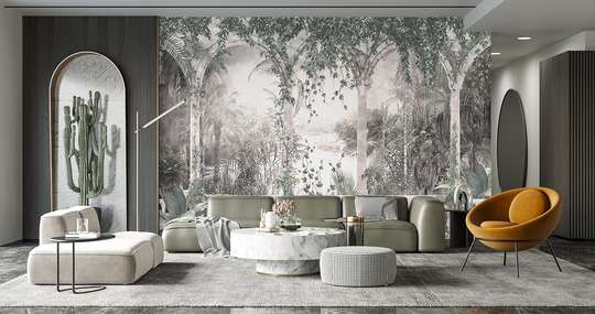 Wall mural - Tropical garden with arches