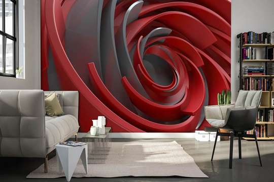 3D Wallpaper - Abstract burgundy lines