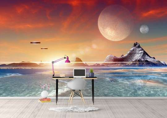 Wall Mural - Sunset on another planet