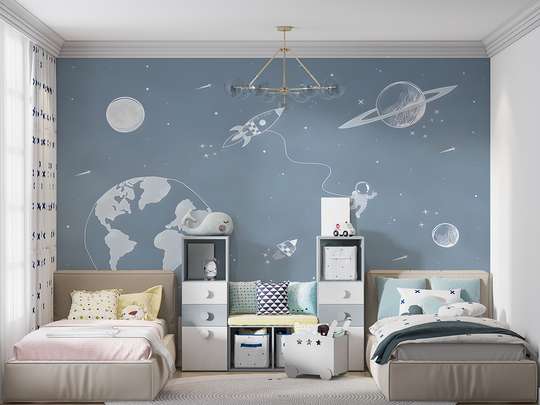 Wall Mural - The planets, the cosmonaut and rockets