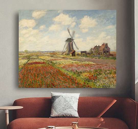 Poster - Mill in the field, 45 x 30 см, Canvas on frame, Art