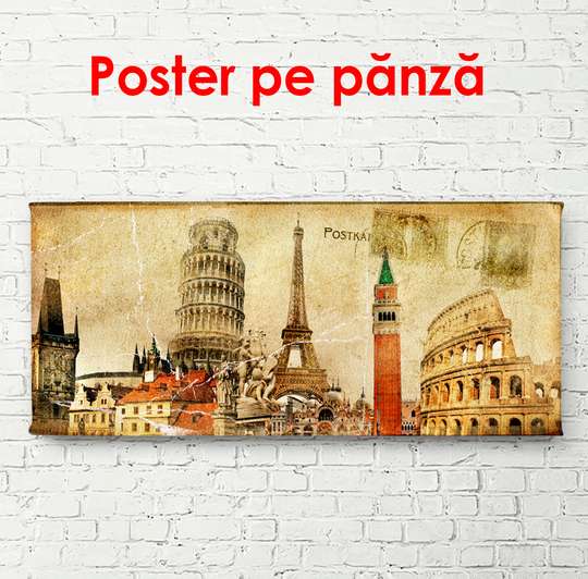 Постер - Старинные достопримечательности, 150 x 50 см, Постер в раме
