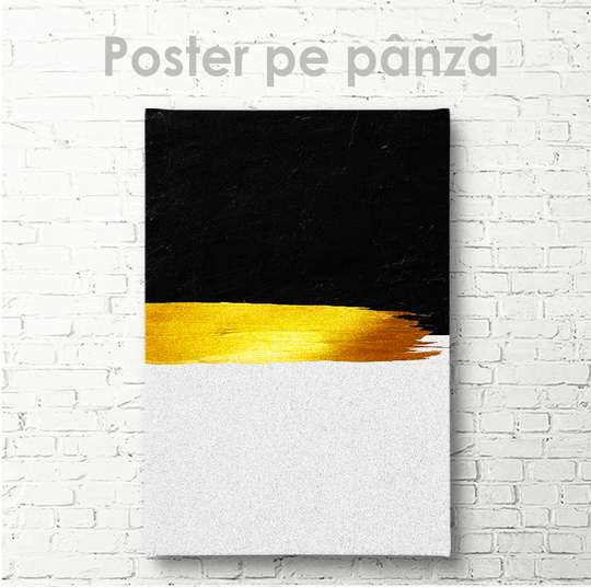 Poster - Linia de aur, 30 x 45 см, Panza pe cadru, Abstracție