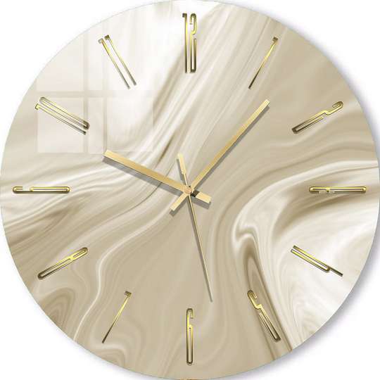 Glass clock - Gently cream shades, 30cm