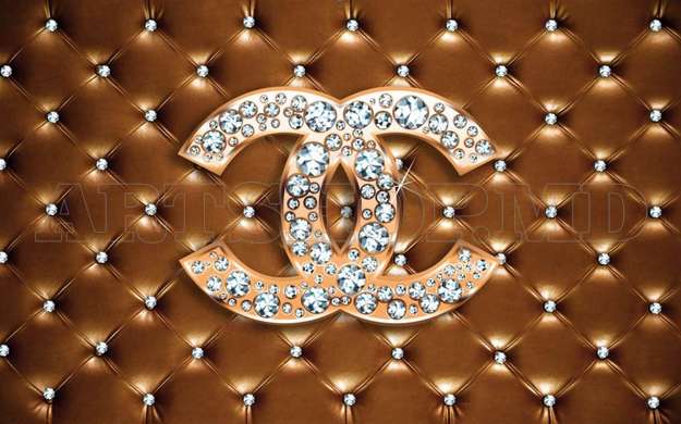 Wall Mural - Chanel sign on brown background