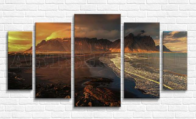 Modular picture, Mountains at sunset, 108 х 60