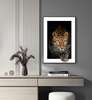 Poster, Graceful lion, 60 x 90 см, Framed poster on glass, Animals