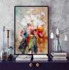 Poster - Abstract floral still life on wall background, 60 x 90 см, Framed poster, Still Life