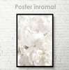 Poster - White peony, 60 x 90 см, Framed poster on glass, Flowers