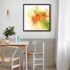 Poster - Orange flowers on a gentle background, 100 x 100 см, Framed poster, Flowers