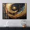 Poster - Golden moon and constellations in abstract style, 60 x 30 см, Canvas on frame, Abstract