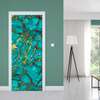 3D door sticker, Turquoise marble with gold, 60 x 90cm, Door Sticker