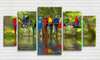 Modular picture, Colored parrots, 206 x 115