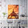 Poster - Turnul Eiffel pe fundalul unui apus de foc, 30 x 45 см, Panza pe cadru