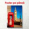 Постер - Красная телефонная будка, 60 x 90 см, Постер в раме, Города и Карты