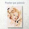 Постер - Девушка в стиле Винтаж, 60 x 90 см, Постер на Стекле в раме, Винтаж