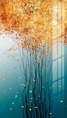 Poster - thin autumn trees, 30 x 60 см, Canvas on frame