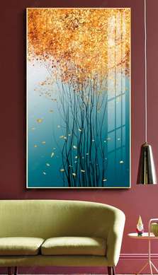 Poster - thin autumn trees, 30 x 60 см, Canvas on frame