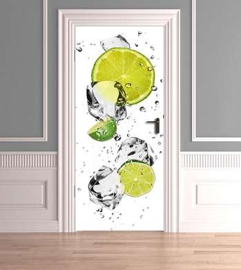 Stickere 3D pentru uși, Fantezia din fructe, 60 x 90cm, Autocolant pentru Usi