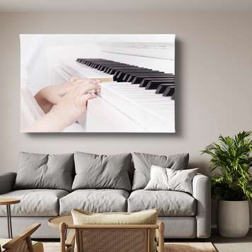 Poster - Playing the piano, 90 x 60 см, Framed poster, Music