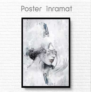 Постер - Современный принт девушке, 30 x 45 см, Холст на подрамнике