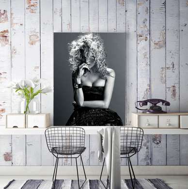 Poster - Model in black dress, 60 x 90 см, Framed poster