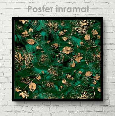 Poster - Floral print, 100 x 100 см, Framed poster on glass, Botanical