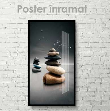 Постер - Камни, 50 x 150 см, Постер на Стекле в раме, Природа