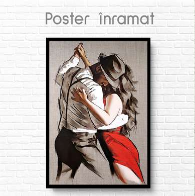 Poster - Tango, 60 x 90 см, Poster inramat pe sticla